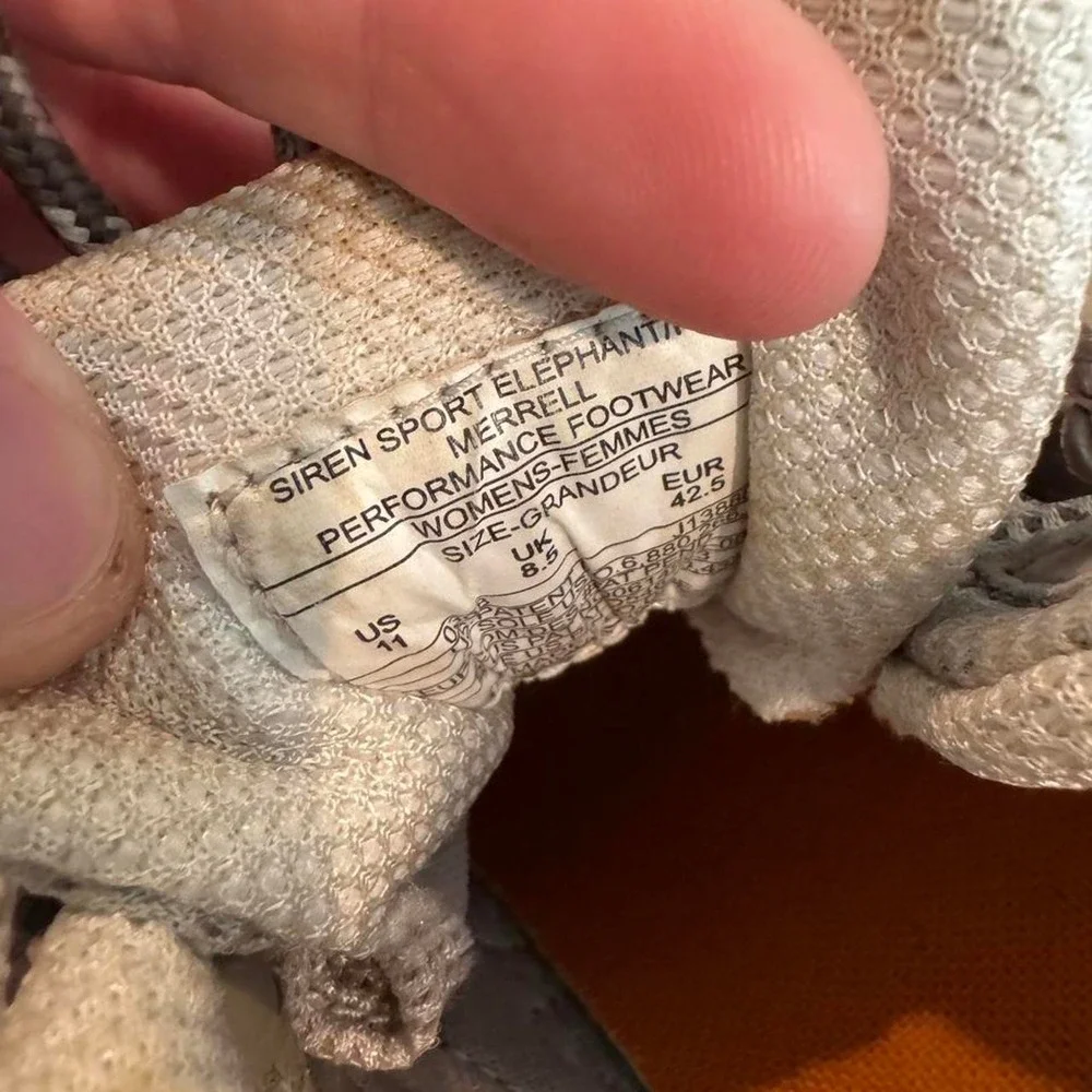 Merrell Siren Sport Elephant Hiking Shoes Womens 11 Gray Pink J13880 Vibram